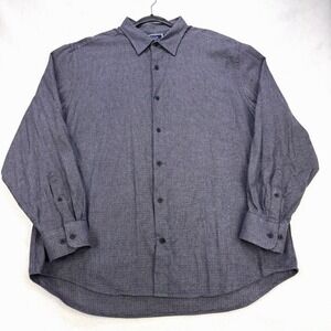 Charles Tyrwhitt Shirt Men 2XL Charcoal Classic Textured Flannel L/S